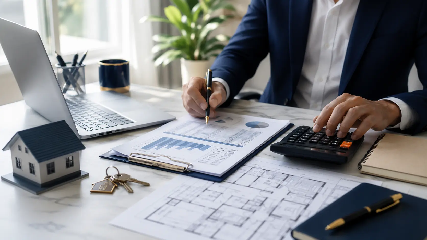 Pessoa organizando finanças antes de comprar imóvel