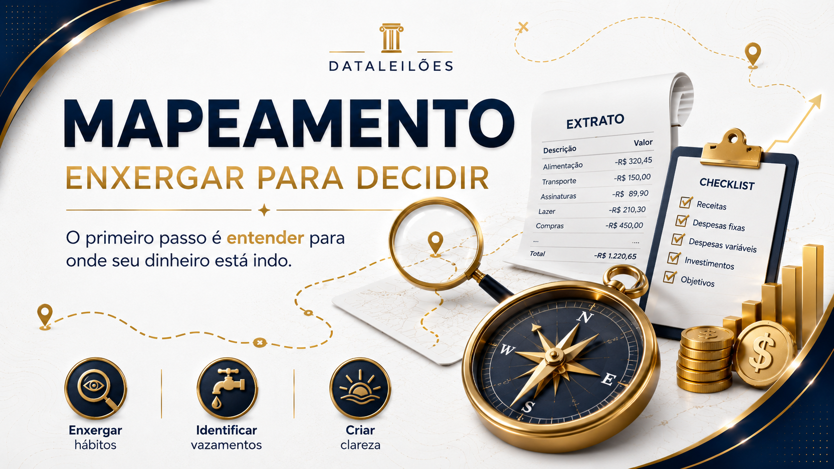 Etapa de mapeamento do curso Mapa das Finanças